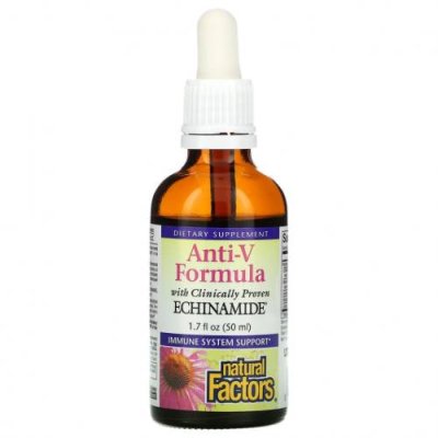 Natural Factors, Anti-V Formula, Echinamide, 1.7 fl oz ( 50 ml) / Эхинацея | Аптека | V4.Ru: Маркетплейс