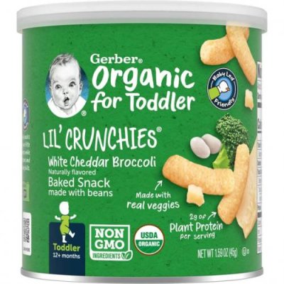 Gerber, Lil' Crunchies, от 12 месяцев, органические палочки, белый чедер и брокколи, 45 г (1,59 унции) / Снеки, батончики и продукты, которые едят руками | Аптека | V4.Ru: Маркетплейс