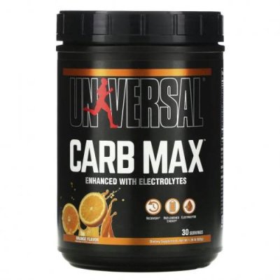 Universal Nutrition, Carb Max, восполнение гликогена и электролитов, апельсин, 632 г (1,39 фунта) / Углеводные порошки | Аптека | V4.Ru: Маркетплейс