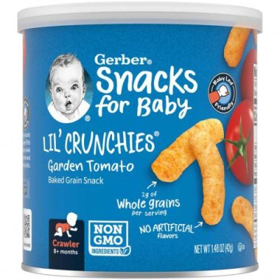 Gerber, Lil' Crunchies, для малышей от 8 месяцев, со вкусом томатов, 42 г (1,48 унции) / Снеки, батончики и продукты, которые едят руками | Аптека | V4.Ru: Маркетплейс