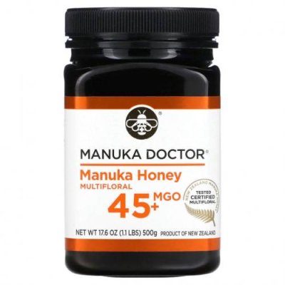 Manuka Doctor, Многоцветковый мед манука, MGO 45+, 500 г (1,1 фунта) / Мед манука | Аптека | V4.Ru: Маркетплейс