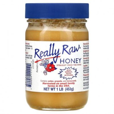 Really Raw Honey, Мед, 453 г (1 фунт) / Мед | Аптека | V4.Ru: Маркетплейс