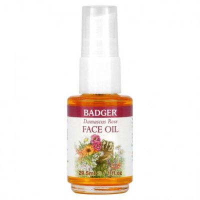 Badger Company, Face Care, масло для лица дамасской розы, 29,5 мл (1 жидк. Унция) / Масла для лица | Аптека | V4.Ru: Маркетплейс