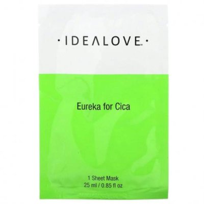 Idealove, Eureka for Cica, тканевая косметическая маска с экстрактом готу кола, 1 шт., 25 мл (0,85 жидк. унции) / Уходовые маски | Аптека | V4.Ru: Маркетплейс