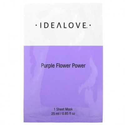 Idealove, Purple Flower Power, 1 тканевая маска, 25 мл (0,85 жидк. Унции) / Уходовые маски | Аптека | V4.Ru: Маркетплейс