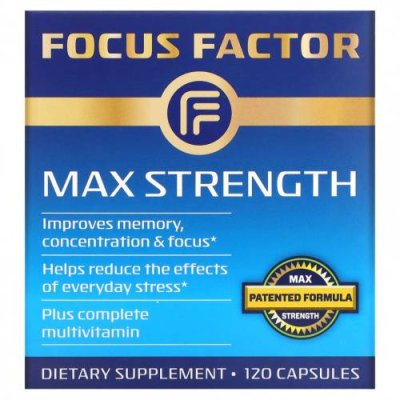 Focus Factor, Максимальная сила, 120 капсул / Препараты для памяти и когнитивных функций | Аптека | V4.Ru: Маркетплейс