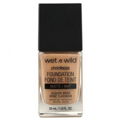 wet n wild, PhotoFocus Foundation, классический бежевый, матовый, 30 мл (1,0 жидк. Унции) / Тональная основа | Аптека | V4.Ru: Маркетплейс