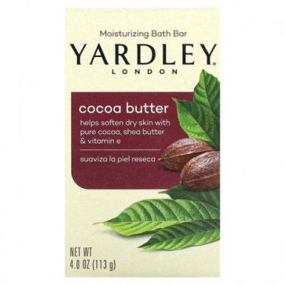 Yardley London, Увлажняющий батончик для ванн, какао-масло, 113 г (4 унции) / Кусковое мыло | Аптека | V4.Ru: Маркетплейс