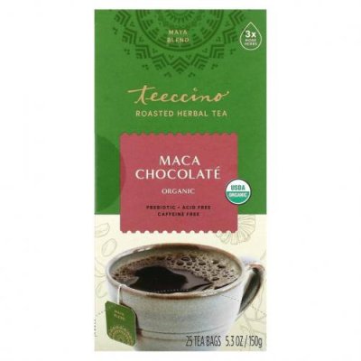 Teeccino, Органический жареный травяной чай, шоколад с мака, без кофеина, 25 чайных пакетиков, 150 г (5,3 унции) / Травяной чай | Аптека | V4.Ru: Маркетплейс