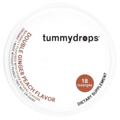 Tummydrops, Леденцы с двойным имбирем, персик, 18 леденцов / Препараты для ЖКТ | Аптека | V4.Ru: Маркетплейс