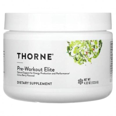 Thorne, Pre-Workout Elite, цитрусовые, 122,6 г (4,32 унции) / Добавки для приема перед тренировкой | Аптека | V4.Ru: Маркетплейс