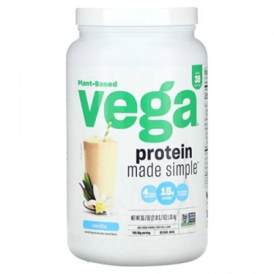 Vega, На растительной основе, Protein Made Simple, ваниль, 2 фунта (3,7 унции) / Растительные смеси | Аптека | V4.Ru: Маркетплейс