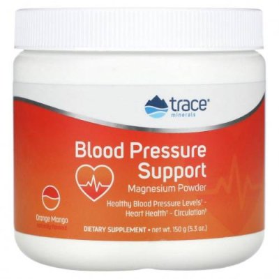 Trace Minerals ®, Blood Pressure Support Magnesium Powder, Orange Mango, 5.3 oz (150 g) / Магний | Аптека | V4.Ru: Маркетплейс