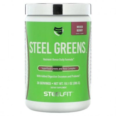 SteelFit, Steel Greens, ягодное ассорти, 285 г (10,1 унции) / Зеленые смеси | Аптека | V4.Ru: Маркетплейс