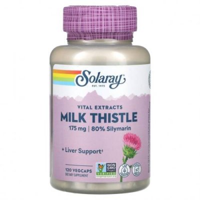 Solaray, Vital Extracts, Milk Thistle , 175 mg, 120 VegCaps / Расторопша пятнистая | Аптека | V4.Ru: Маркетплейс