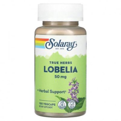 Solaray, True Herbs, Lobelia, 50 mg , 100 VegCaps / Лобелия | Аптека | V4.Ru: Маркетплейс