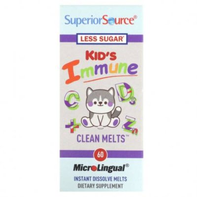 Superior Source, Kid's Immune, Clean Melts, 90 Instant Dissolve Melts / Средства от простуды, ОРВИ и кашля для детей | Аптека | V4.Ru: Маркетплейс