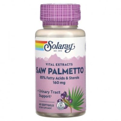 Solaray, Vital Extracts Saw Palmetto, 160 мг, 60 мягких таблеток / Сереноя | Аптека | V4.Ru: Маркетплейс