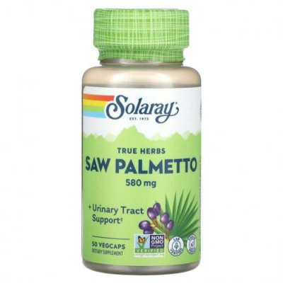 Solaray, True Herbs Saw Palmetto, 580 мг, 50 вегетарианских капсул / Сереноя | Аптека | V4.Ru: Маркетплейс