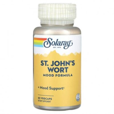 Solaray, St. John's Wort, Mood Formula, 60 VegCaps / Зверобой | Аптека | V4.Ru: Маркетплейс