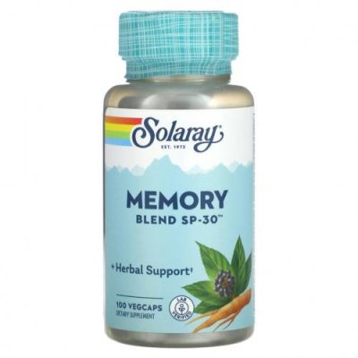 Solaray, Memory Blend SP-30, 100 VegCaps / Препараты для памяти и когнитивных функций | Аптека | V4.Ru: Маркетплейс