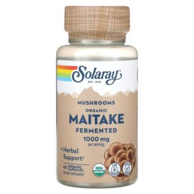 Solaray, Fermented Maitake, Mushrooms, 500 mg, 60 Organic Capsules / Грифола курчавая | Аптека | V4.Ru: Маркетплейс