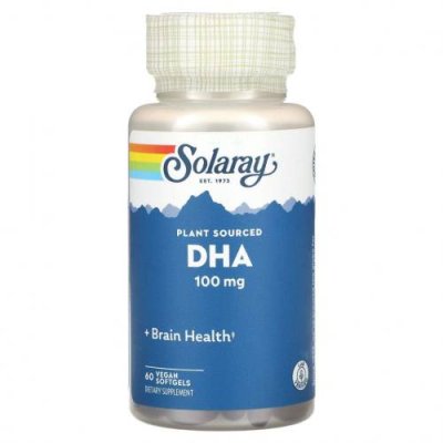 Solaray, DHA, Plant Sourced, 100 mg, 60 Vegan Softgels / ДГК | Аптека | V4.Ru: Маркетплейс