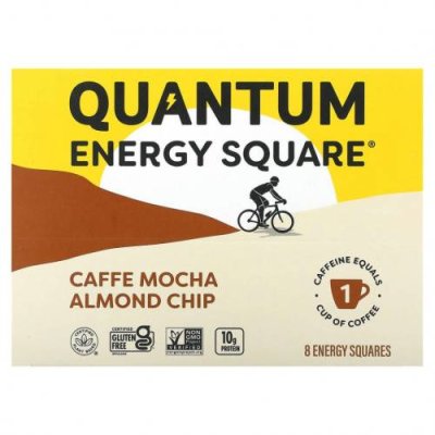 QUANTUM ENERGY SQUARE, Caffe Mocha Almond Chip, 8 Squares, 1.69 oz (48 g) Each / Энергетические батончики | Аптека | V4.Ru: Маркетплейс