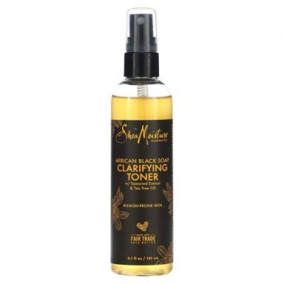 SheaMoisture, African Black Soap, очищающий тоник с экстрактом тамаринда и чайным маслом, 121 мл (4,1 жидк. Унции) / Тоники | Аптека | V4.Ru: Маркетплейс