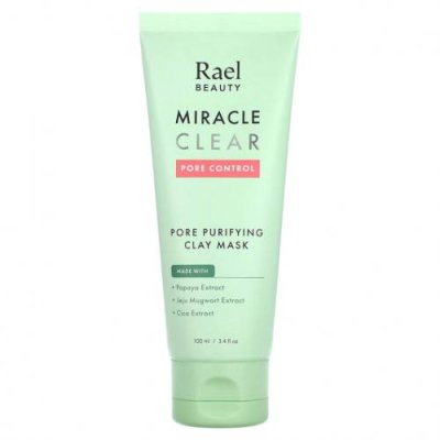 Rael, Inc., Beauty, Miracle Clear Pore Purifying Clay Mask, 100 мл (3,4 жидк. Унции) / Смываемые маски для лица | Аптека | V4.Ru: Маркетплейс