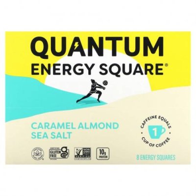 QUANTUM ENERGY SQUARE, Морская соль с карамелью и миндалем, 8 квадратов, 48 г (1,69 унции) / Энергетические батончики | Аптека | V4.Ru: Маркетплейс