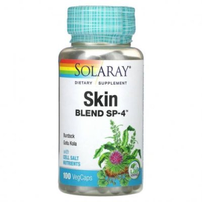 Solaray, Skin Blend, SP-4, 100 растительных капсул / Препараты для волос, кожи и ногтей | Аптека | V4.Ru: Маркетплейс