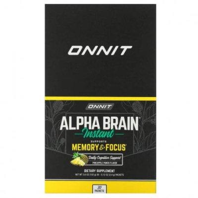 Onnit, Alpha Brain, растворимое средство, ананасовый пунш, 30 пакетиков по 3,4 г (0,12 унции) / Препараты для памяти и когнитивных функций | Аптека | V4.Ru: Маркетплейс