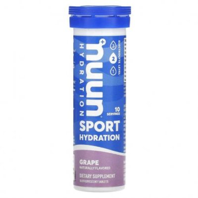 Nuun, Hydration, Sport, добавка с шипучими электролитами, виноград, 10 таблеток / Гидратация и электролиты | Аптека | V4.Ru: Маркетплейс