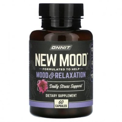 Onnit, New Mood, Mood & Relaxation, 60 капсул / Формулы для спокойствия | Аптека | V4.Ru: Маркетплейс