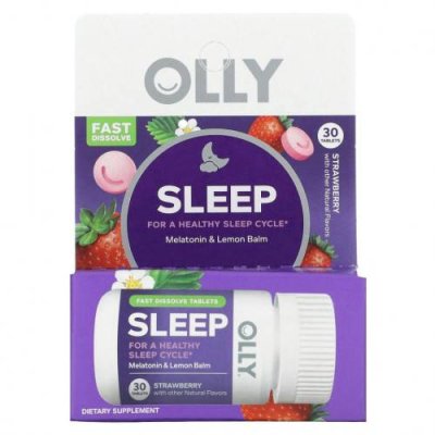 OLLY, Sleep, клубника`` 30 таблеток / Снотворные | Аптека | V4.Ru: Маркетплейс