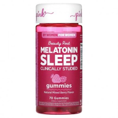 Pink, Beauty Rest Melatonin Sleep, натуральная ягодная смесь, 70 жевательных таблеток / Мелатонин | Аптека | V4.Ru: Маркетплейс