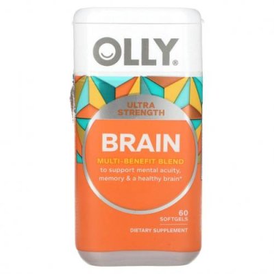 OLLY, Ultra Strength Brain, 60 мягких таблеток / Препараты для памяти и когнитивных функций | Аптека | V4.Ru: Маркетплейс