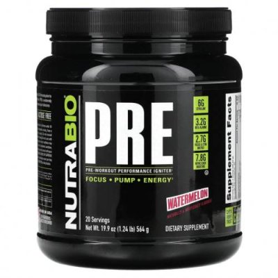 Nutrabio Labs, Pre-Workout Performance Igniter, арбуз, 564 г (1,24 фунта) / Стимуляторы | Аптека | V4.Ru: Маркетплейс