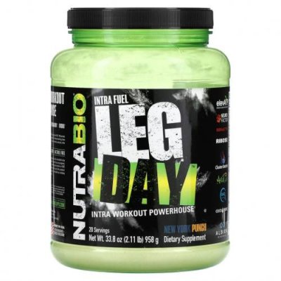 Nutrabio Labs, Intra Fuel, Leg Day, New York Punch, 958 г (2,11 фунта) / Стимуляторы | Аптека | V4.Ru: Маркетплейс