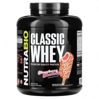 Nutrabio Labs, Classic Whey Protein, клубничное песочное печенье, 2268 г (5 фунтов) / Концентрат сывороточного протеина | Аптека | V4.Ru: Маркетплейс