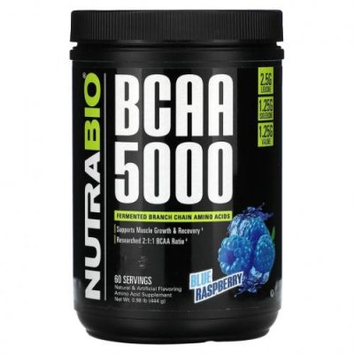 Nutrabio Labs, BCAA 5000, голубая малина, 444 г (0,98 фунта) / BCAA | Аптека | V4.Ru: Маркетплейс