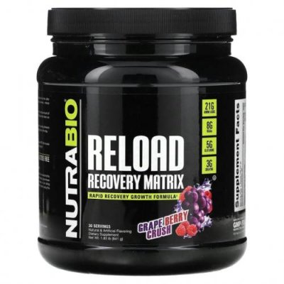 Nutrabio Labs, Reload Recovery Matrix, Grape Berry Crush, 841 г (1,85 фунта) / Восстановление после тренировки | Аптека | V4.Ru: Маркетплейс