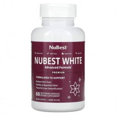 NuBest, Nubest White, 60 вегетарианских капсул / Пищевые добавки | Аптека | V4.Ru: Маркетплейс