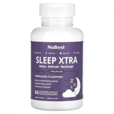 NuBest, Sleep Xtra, 60 вегетарианских капсул / Снотворные | Аптека | V4.Ru: Маркетплейс