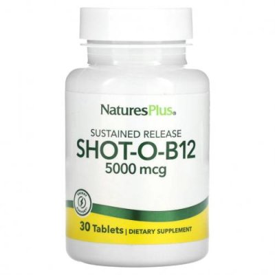 NaturesPlus, Shot-O-B12, 5000 мкг, 30 таблеток / B12 | Аптека | V4.Ru: Маркетплейс