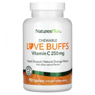 NaturesPlus, Chewable Love Buffs, витамин C, натуральный апельсин, 250 мг, 90 таблеток / Аскорбиновая кислота | Аптека | V4.Ru: Маркетплейс