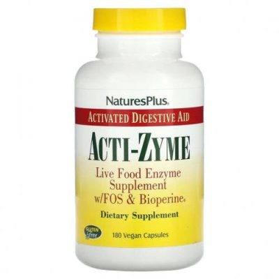 NaturesPlus, Acti-Zyme, 180 веганских капсул / Пищеварительные ферменты | Аптека | V4.Ru: Маркетплейс