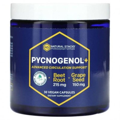 Natural Stacks, Pycnogenol +, 30 веганских капсул / Пикногенол | Аптека | V4.Ru: Маркетплейс