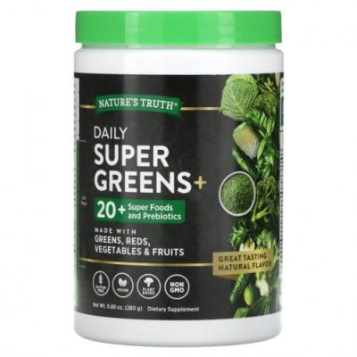 Nature's Truth, Daily Super Greens +, 280 г (9,88 унции) / Зеленые смеси | Аптека | V4.Ru: Маркетплейс